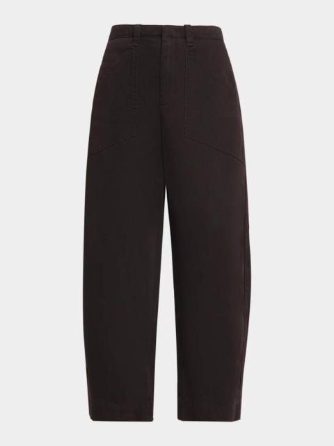 Vince Washed Cotton Twill Mid-Rise Utility Pants
