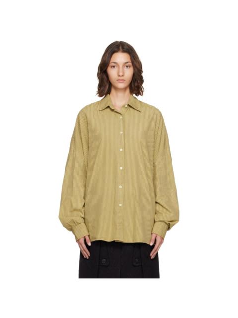 Dries Van Noten Yellow & Green Striped Cotton Shirt