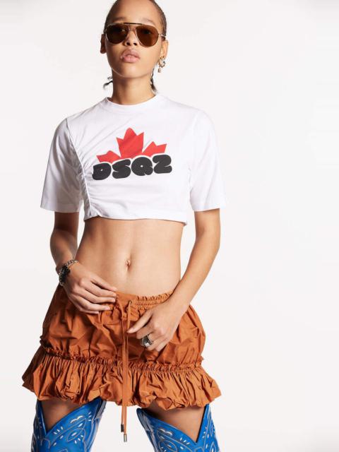 DSQUARED2 DSQ2 GATHERED CROPPED T-SHIRT