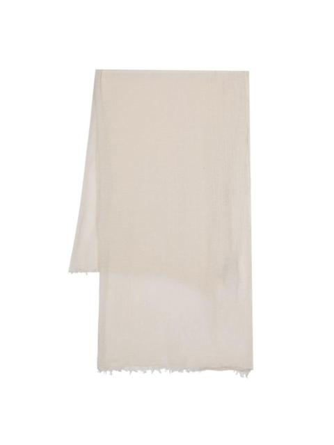 frayed wool-cashmere scarf
