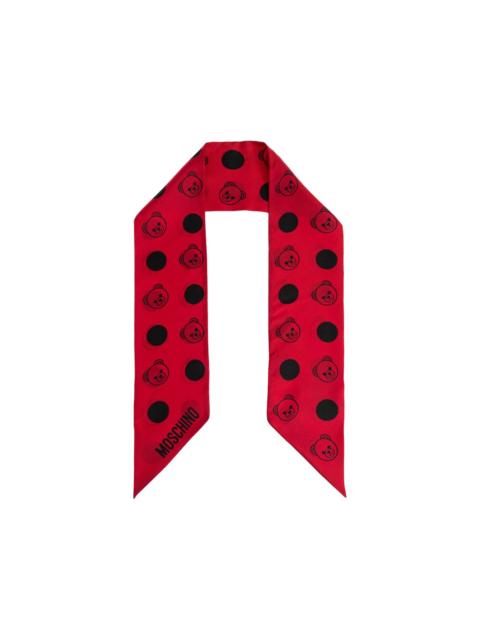 Moschino polka-dot teddy silk scarf