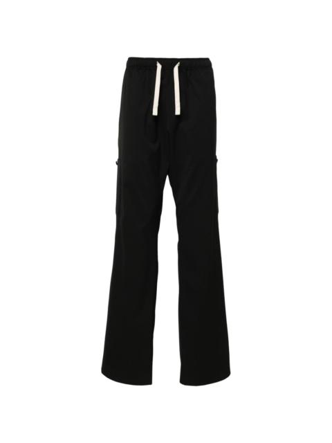 drawstring-waist wide-leg trousers