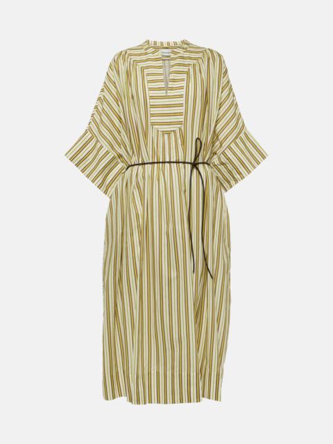 Striped cotton midi dress