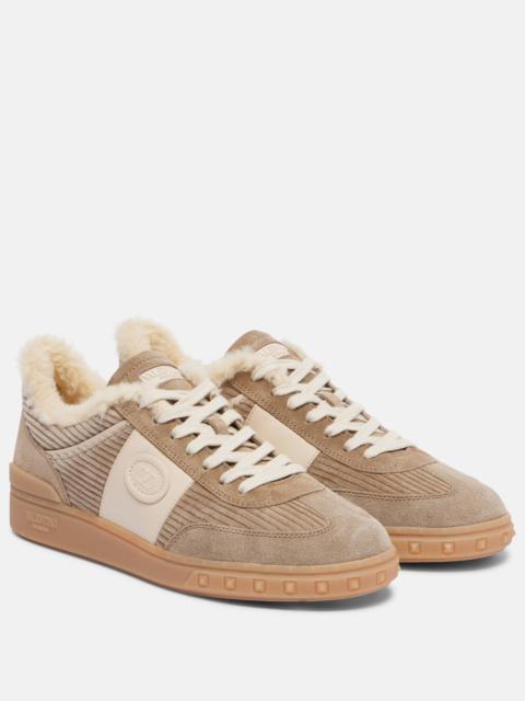 Valentino Upvillage suede and corduroy sneakers