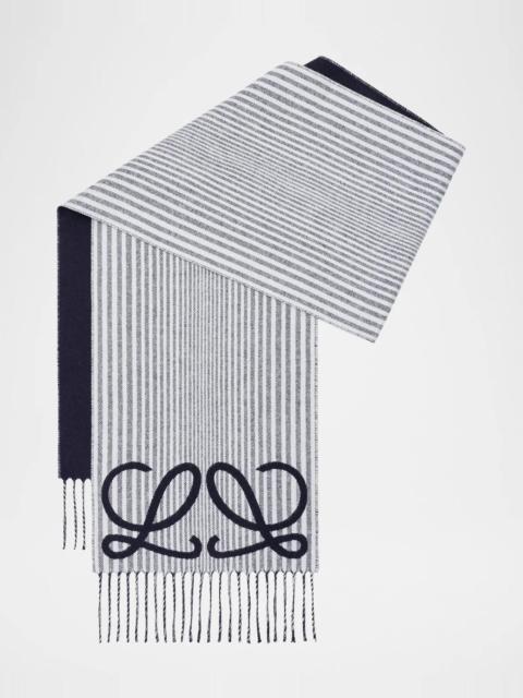 Loewe Men's Anagram Silk-Cashmere Scarf