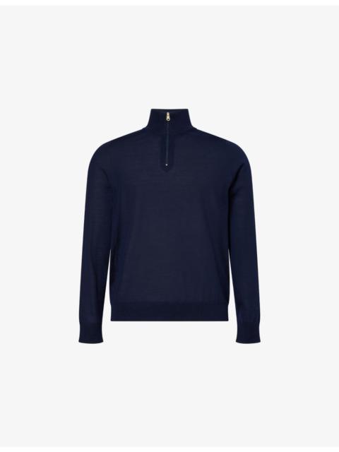 Paul Smith Signature-Striped Half-Zip Wool Top