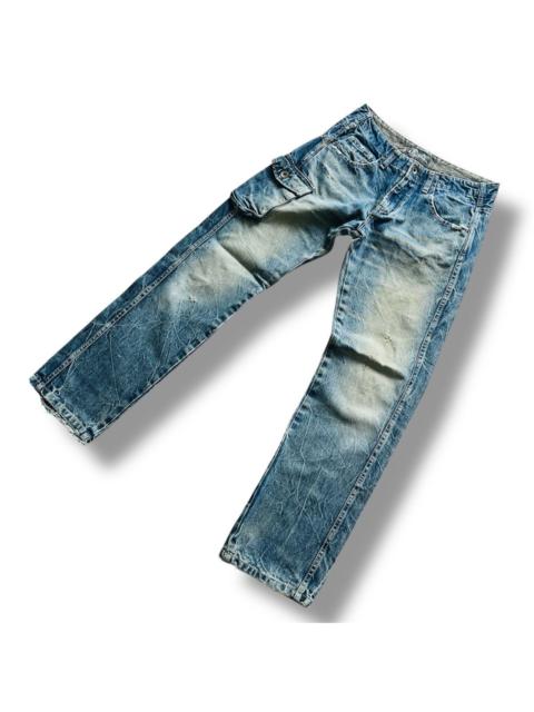 Other Designers Le Grande Bleu (L.G.B.) × Vintage - Vintage BLUE Grande Faded Acid Wash Denim Jeans