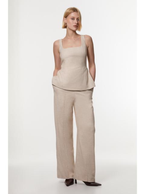 KAREN MILLEN Herringbone Wide Leg Tailored Jumpsuit