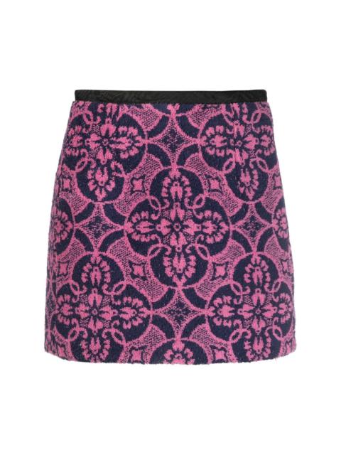 patterned jacquard miniskirt