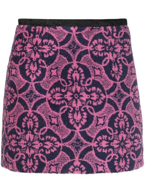 Marine Serre patterned jacquard miniskirt