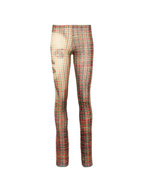 tartan face-motif leggings