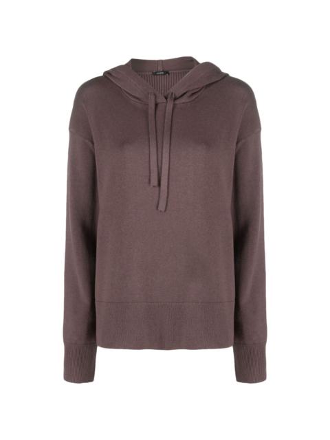 knitted drawstring hoodie