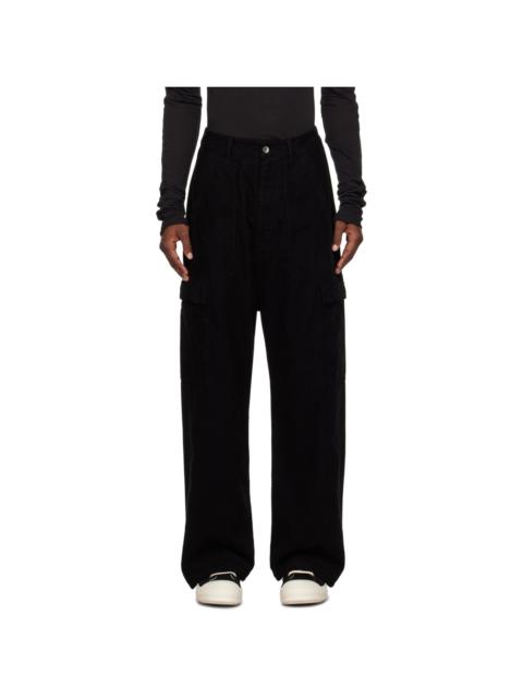 Black Wide-Leg Cargo Pants