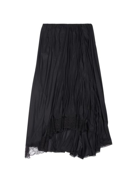 BALENCIAGA lace-trim midi skirt