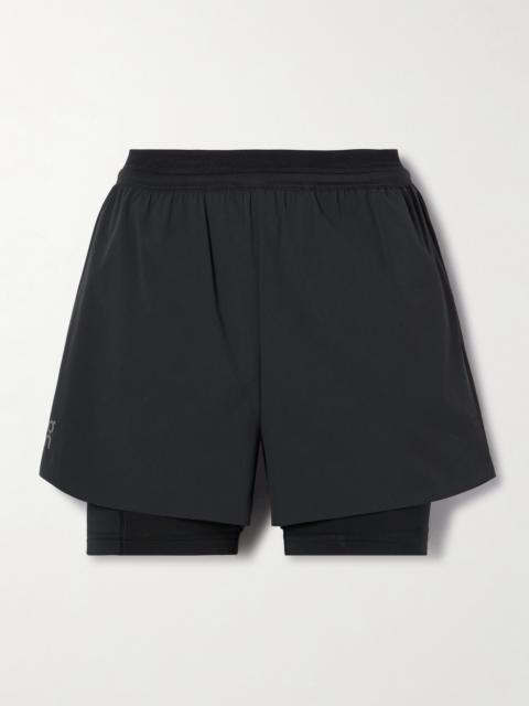 On Pace Layered Recycled-shell And Stretch-jersey Shorts