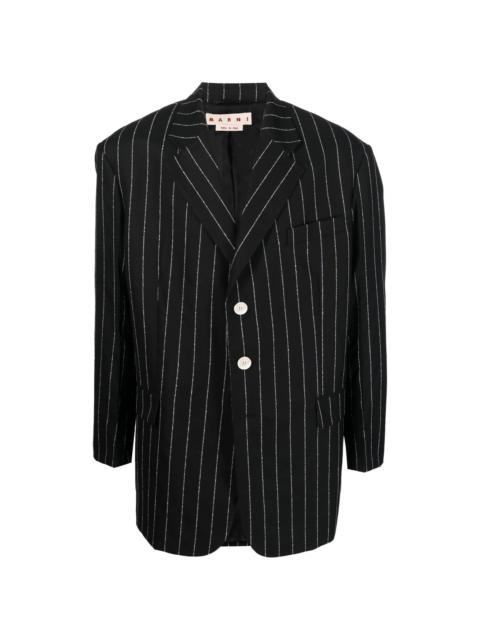 striped single-breasted wool blazer