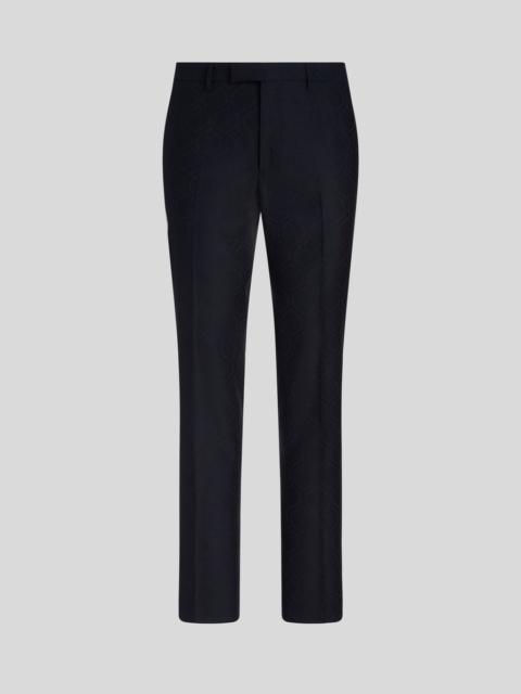 WOOL AND COTTON JACQUARD TROUSERS