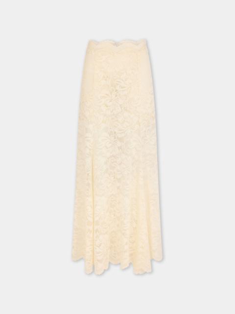 rabanne LONG FLARED LACE SKIRT