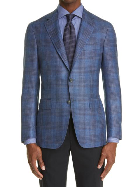 Canali Kei Plaid Wool, Silk & Linen Sport Coat
