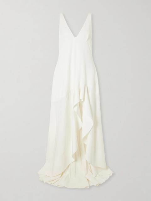 Stella McCartney Asymmetric Ruffled Crepe Dress