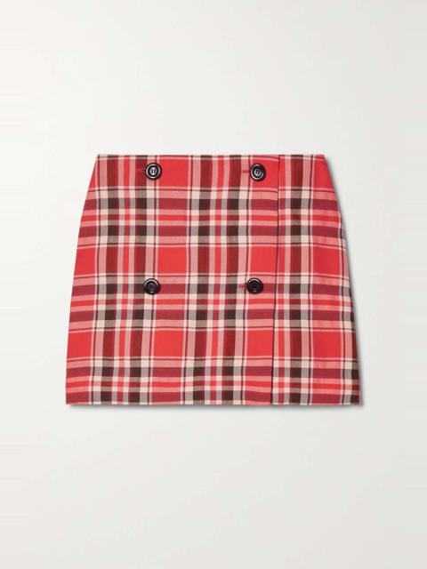 Acne Studios Checked cotton-blend twill mini skirt