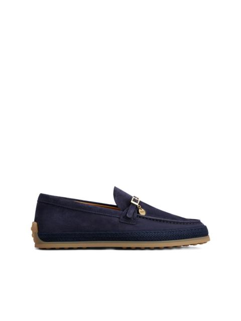 Tod's buckle-detail suede loafers
