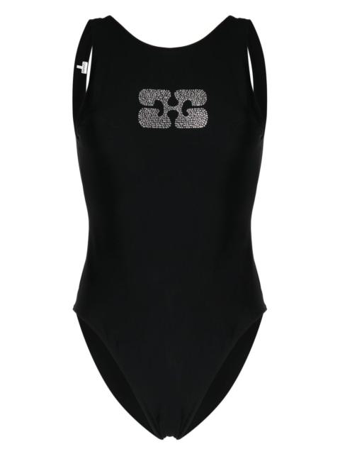 GANNI Diamanté embellished swimsuit