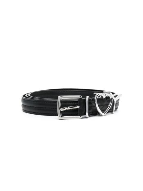 Y/Project heart logo-plaque leather belt