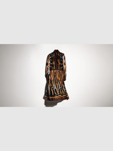 GUCCI Printed silk chemisier dress