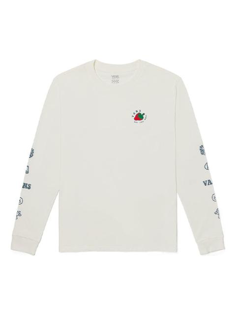 Vans (WMNS) Vans Strawberry Printing Round Neck Pullover Long Sleeves Creamy White VN0A5F6AFS8