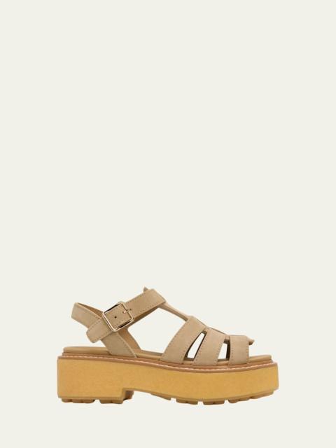 Prada 55mm Stride Suede Platform Fisherman Sandals