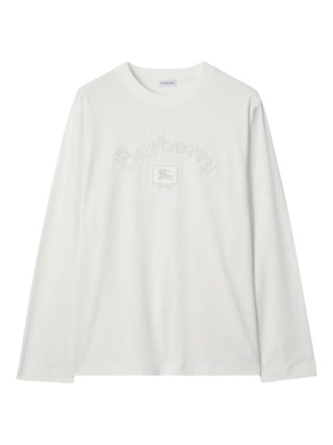 Burberry embroidered-logo cotton long-sleeve T-shirt