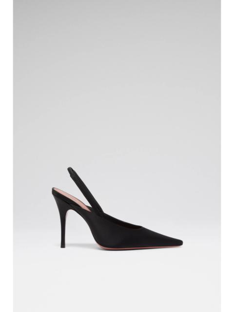 Amina Muaddi FELICIA SLING 100 BLACK SATIN