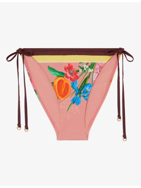 REISS Tina Tropical-Print Bikini Bottoms