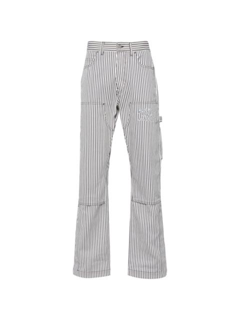 striped cotton carpenter trousers