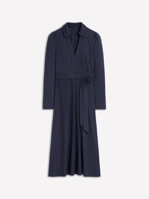 BODEN Imogen Collared Jersey Dress-Navy
