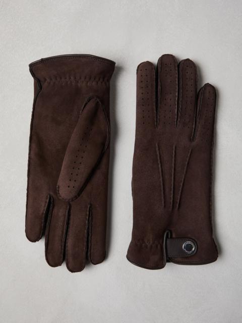 Brunello Cucinelli Suede shearling gloves