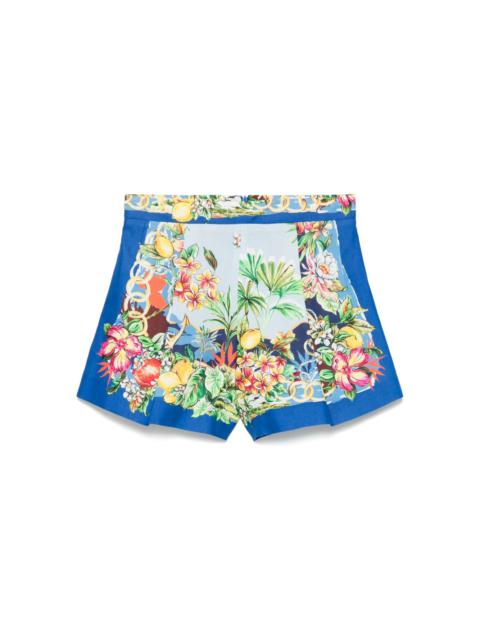 maje floral-print shorts