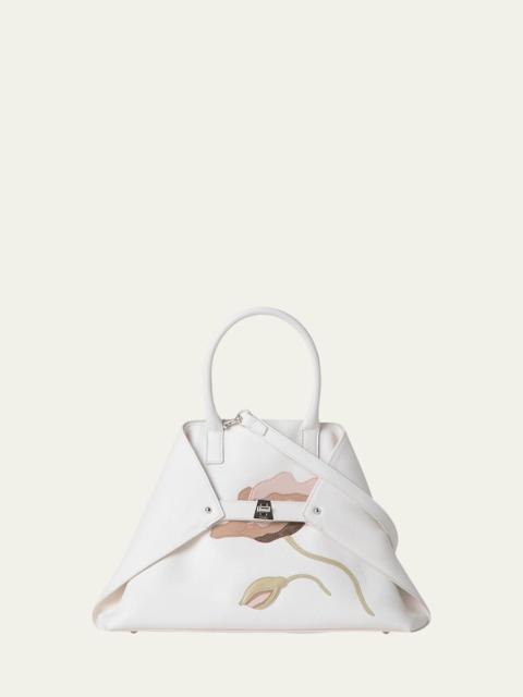 AKRIS Ai Small Flower Leather Top-Handle Bag