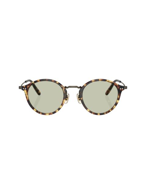 tortoiseshell round-frame sunglasses