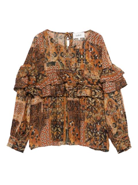 ba&sh floral-pattern ruffled-detail blouse