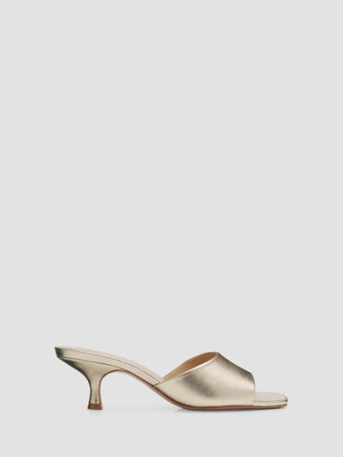 SCHUTZ Women's Dethalia Metallic Leather Sandals - Platina