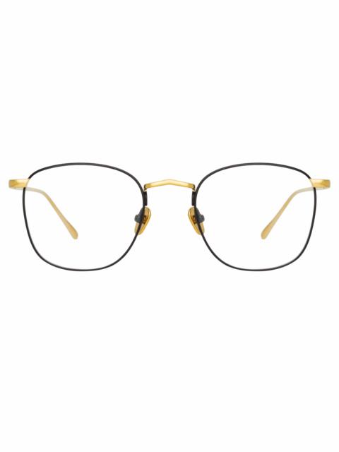 THE SIMON | SQUARE OPTICAL FRAME IN YELLOW GOLD AND BLACK (C18)