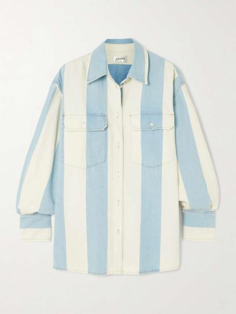 The Borrowed oversized striped cotton-poplin shirt