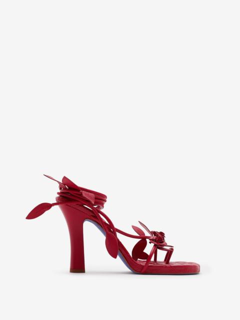 Burberry Leather Ivy Flora Heeled Sandals​