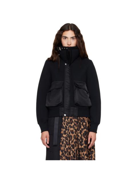 sacai Black Sponge Sweat Blouson Jacket