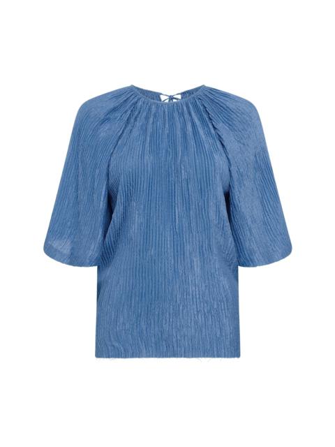 GABRIELA HEARST Nula Top in Sky Plisse Silk