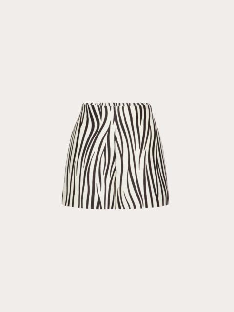 Valentino CREPE COUTURE SHORTS WITH ZEBRA 1966 PRINT