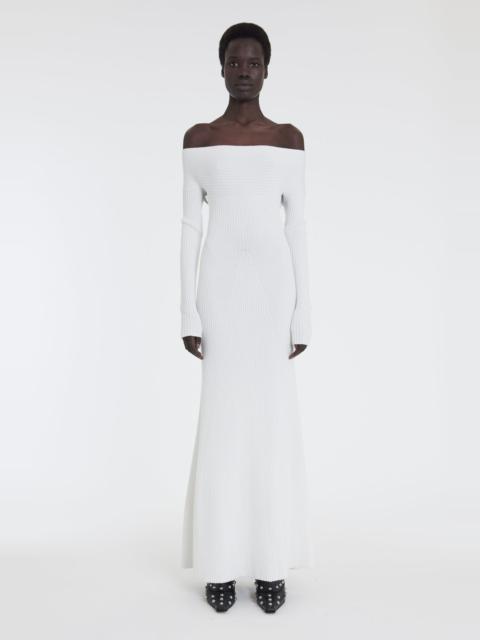 A.W.A.K.E. MODE KNIT MAXI OFF SHOULDER DRESS IVORY