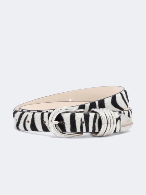 DÉHANCHE Hollyhock zebra-print calf hair belt